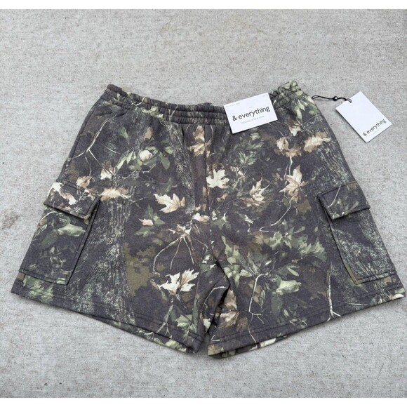 & Everything Men's Athletic Soft Fleece Camo Pattern Cotton Blend Sweat Shorts S - Picture 1 of 6